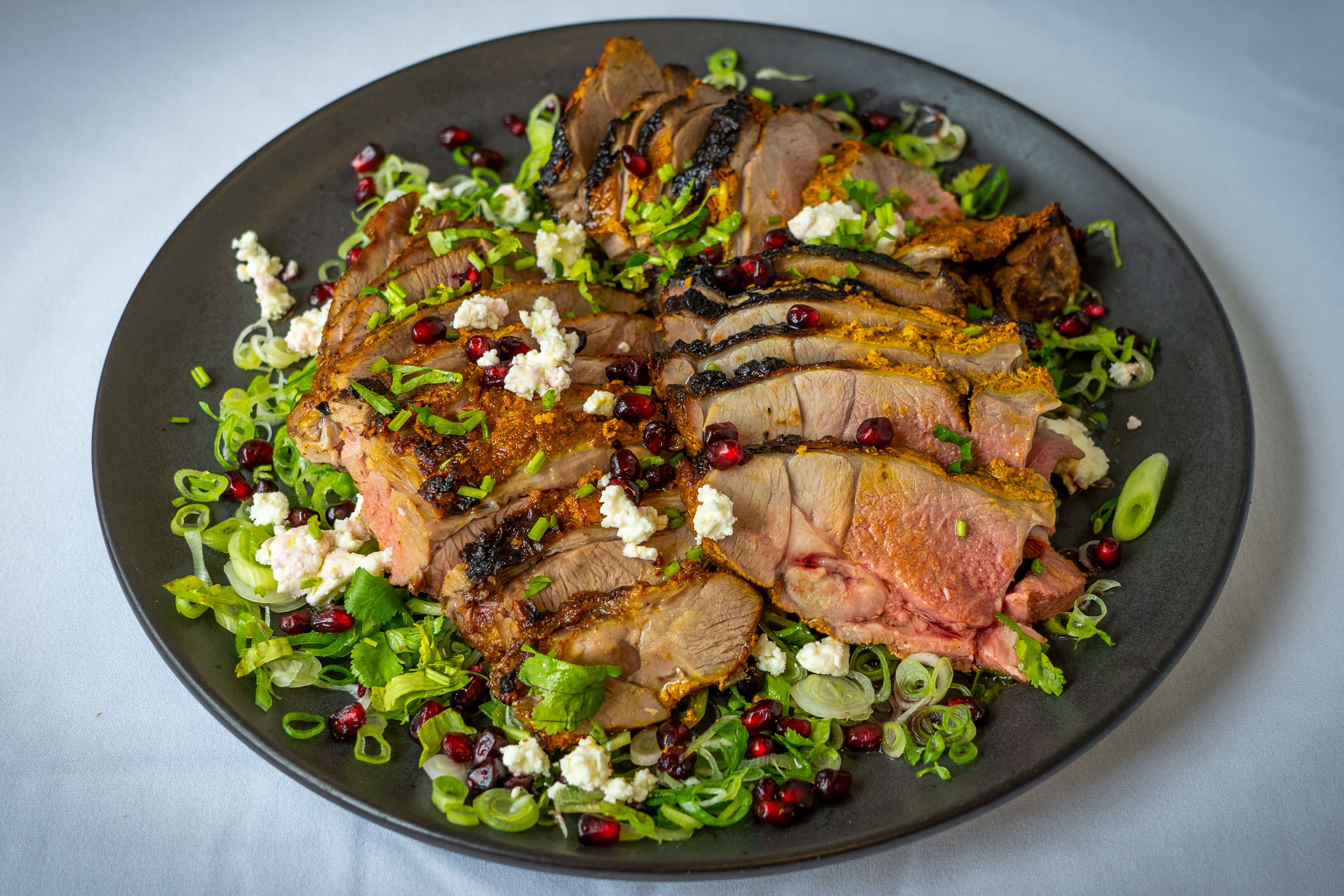 Souk-spiced leg of lamb with feta