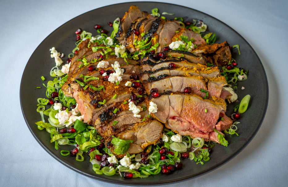 Souk-spiced leg of lamb with feta