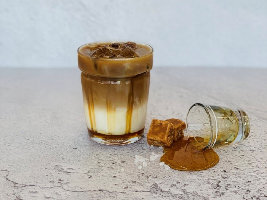 Salted honey iced latte