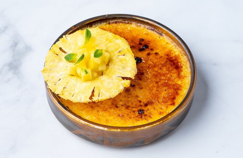 Pina colada brulee