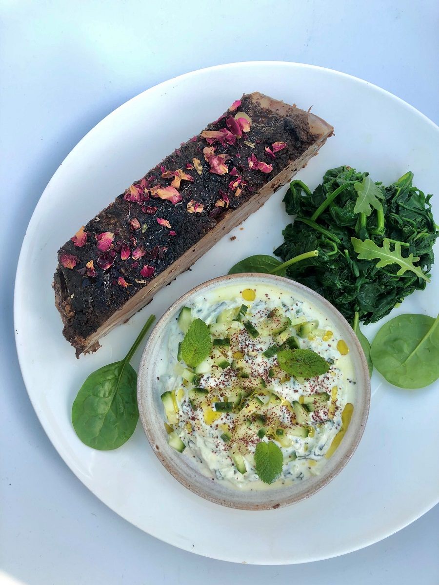 Spice perfumed whole shoulder of lamb