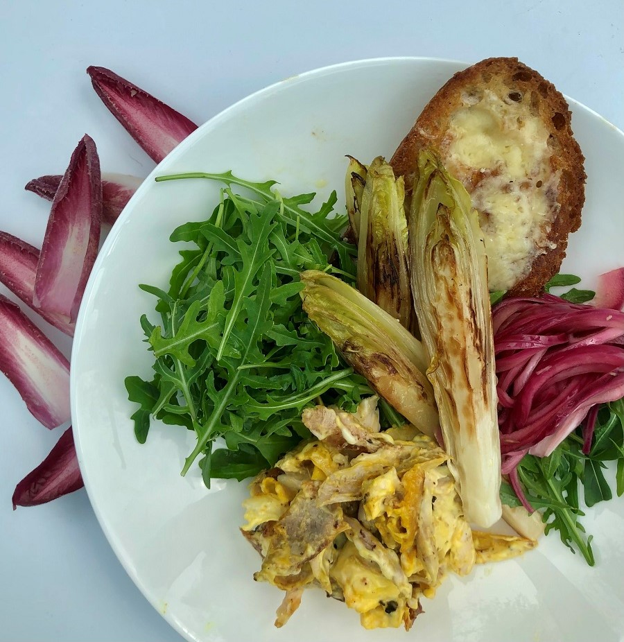 Chicken, manchego and chicory salad