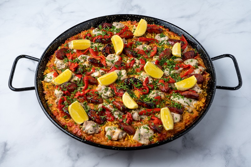 Chicken and chorizo paella