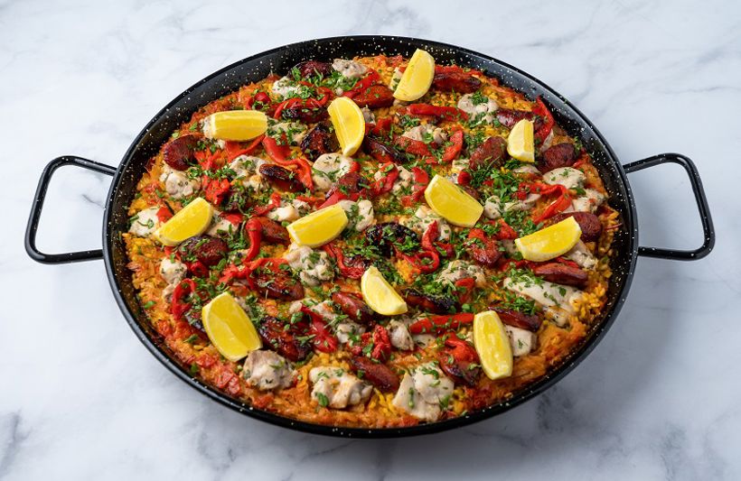 Chicken and chorizo paella