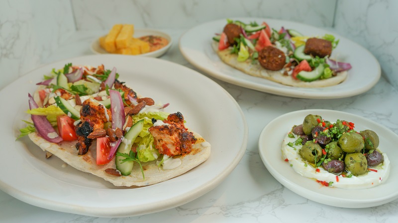 Shredded duck flatbread