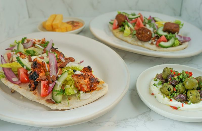 Shredded duck flatbread